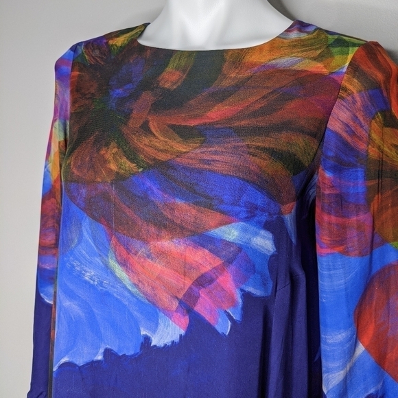 Anthro Leifsdottir silk abstract shift dress XS - Picture 4 of 9